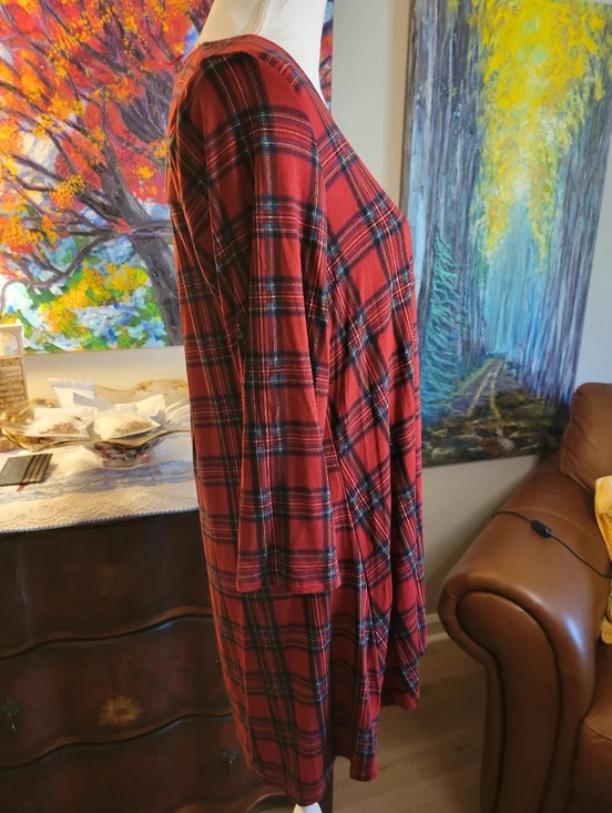 Khakis & Co Red Plaid Shirt Top - Picture 5 of 5